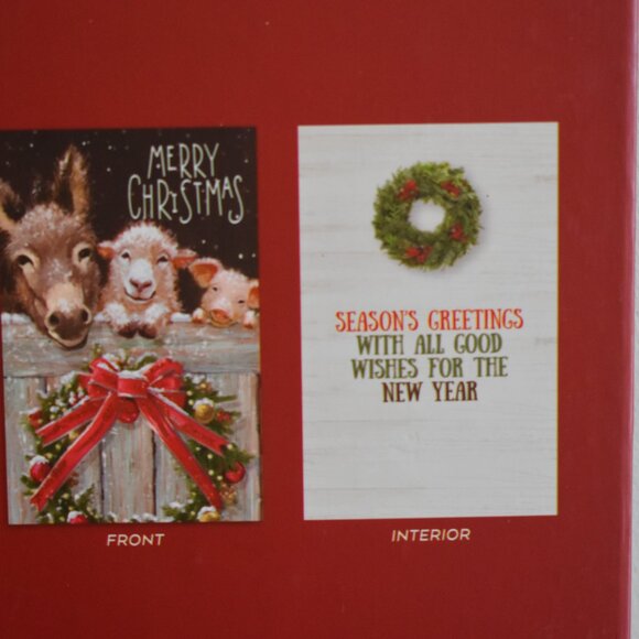 Farm Themed Christmas Greeting Card 10 Pack 5.4 x 8.25 - Picture 3 of 3